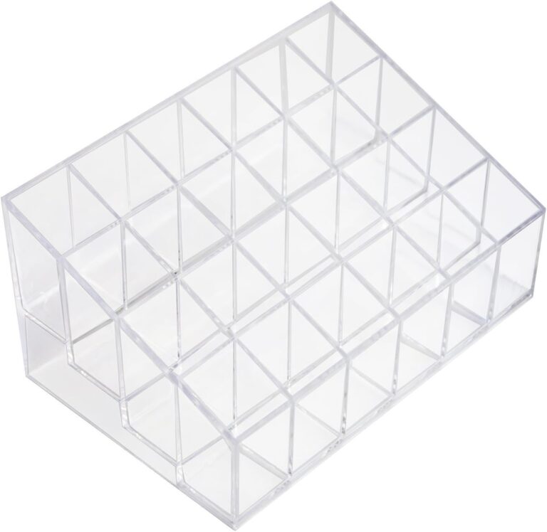 Super Z Outlet Transparent Cosmetic Makeup Organizer for Lipstick, Brushes, Bottles, and More. Clear Case Display Rack Holder