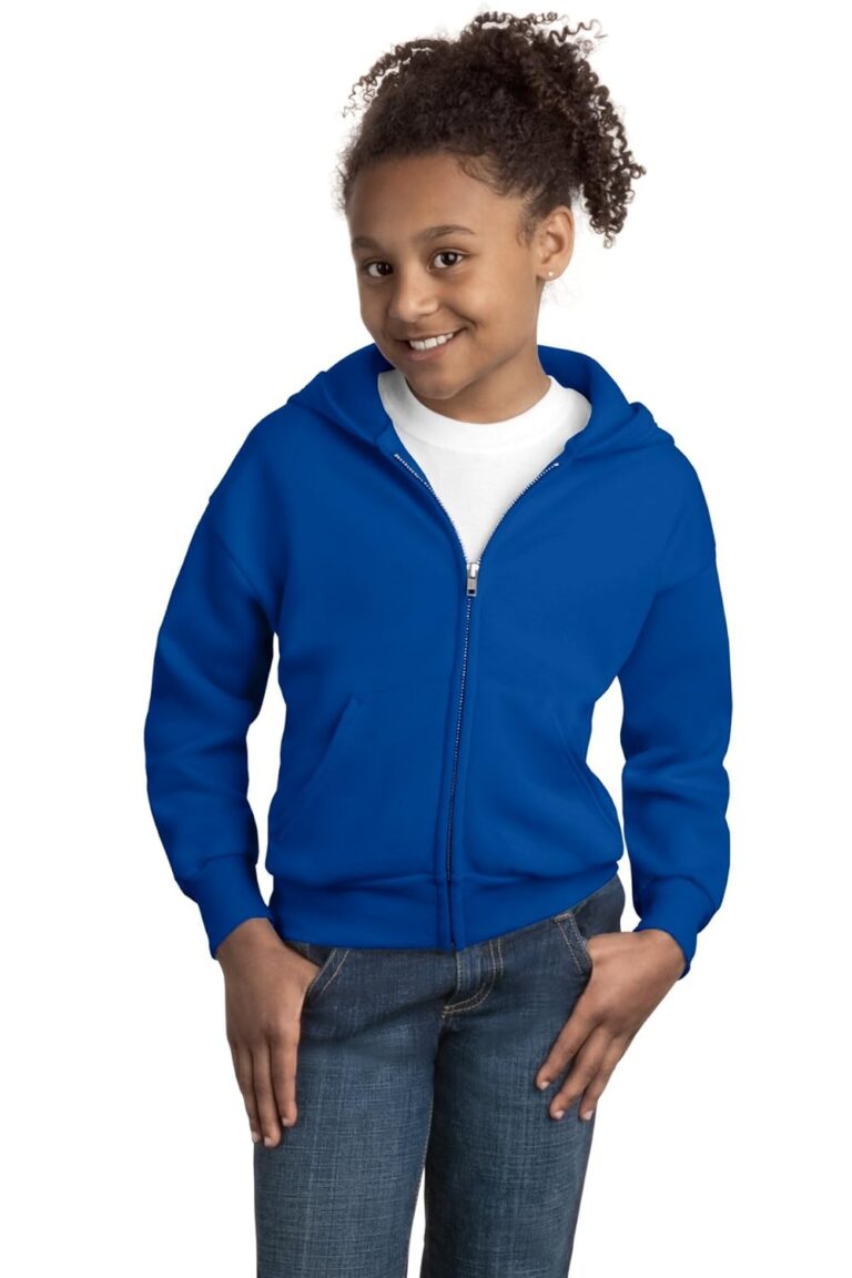 Hanes boys Ecosmart Full Zip Hooded Jacket Sweatshirt, Deep Royal, X-Small US