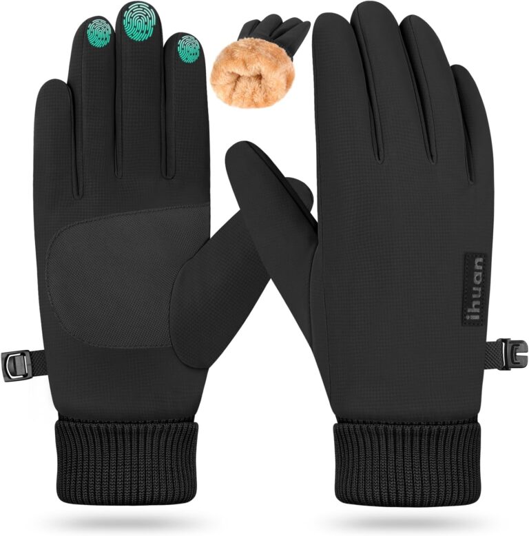 ihuan Winter Waterproof Gloves Cold Weather – Snow Ski Windproof for Men Women, Warm Touchscreen Thermal for Running Cycling